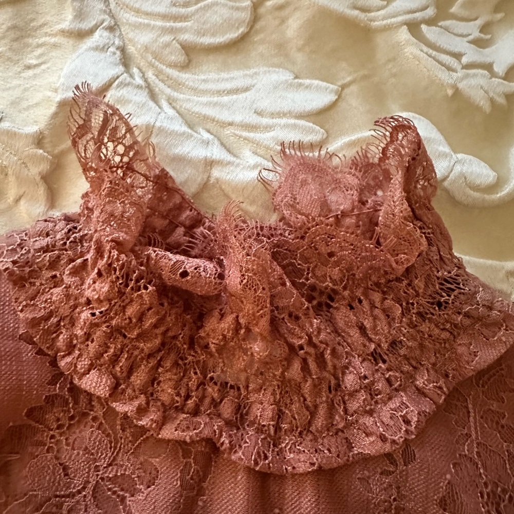 SOALLURE Pink Lace top US L - Picture 8 of 9